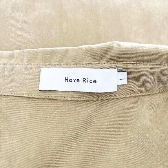 Have Rice Mens Button Down Shirt Size L Yellow Brown Chest Pocket Long Sleeve - Picture 3 of 3